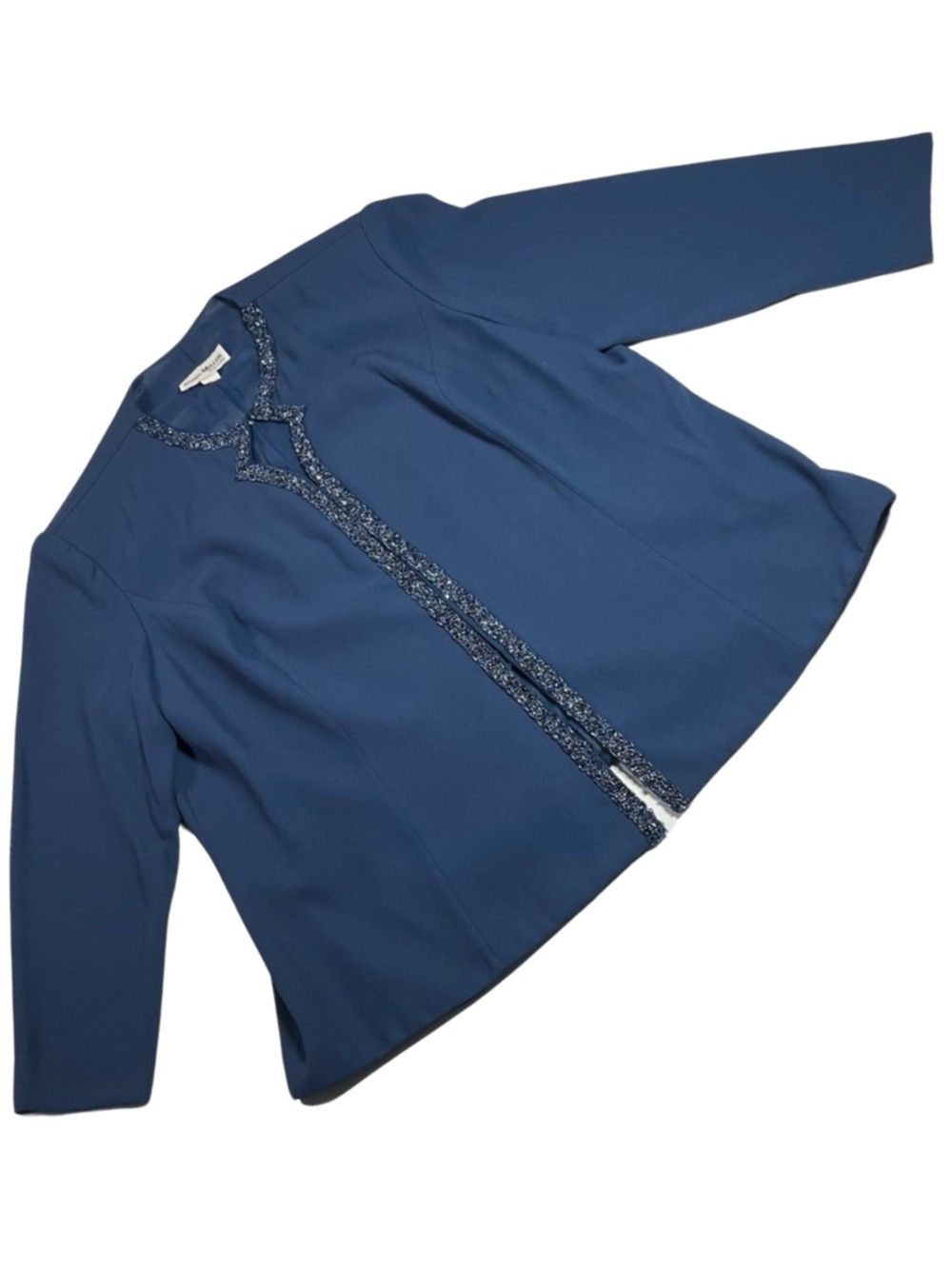 Vtg Karen Miller NY Women’s Size 20 Beaded Trim Jacket Blue Evening Formal Top